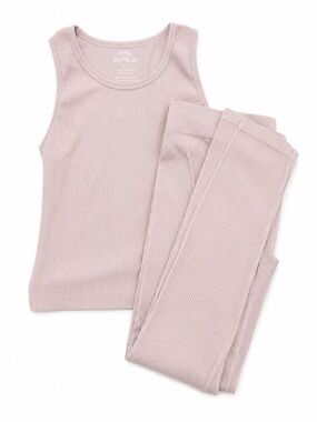 Pink Republic Girls' Ribbed Tank & Legging Pajama Set - Light Pink Mauve